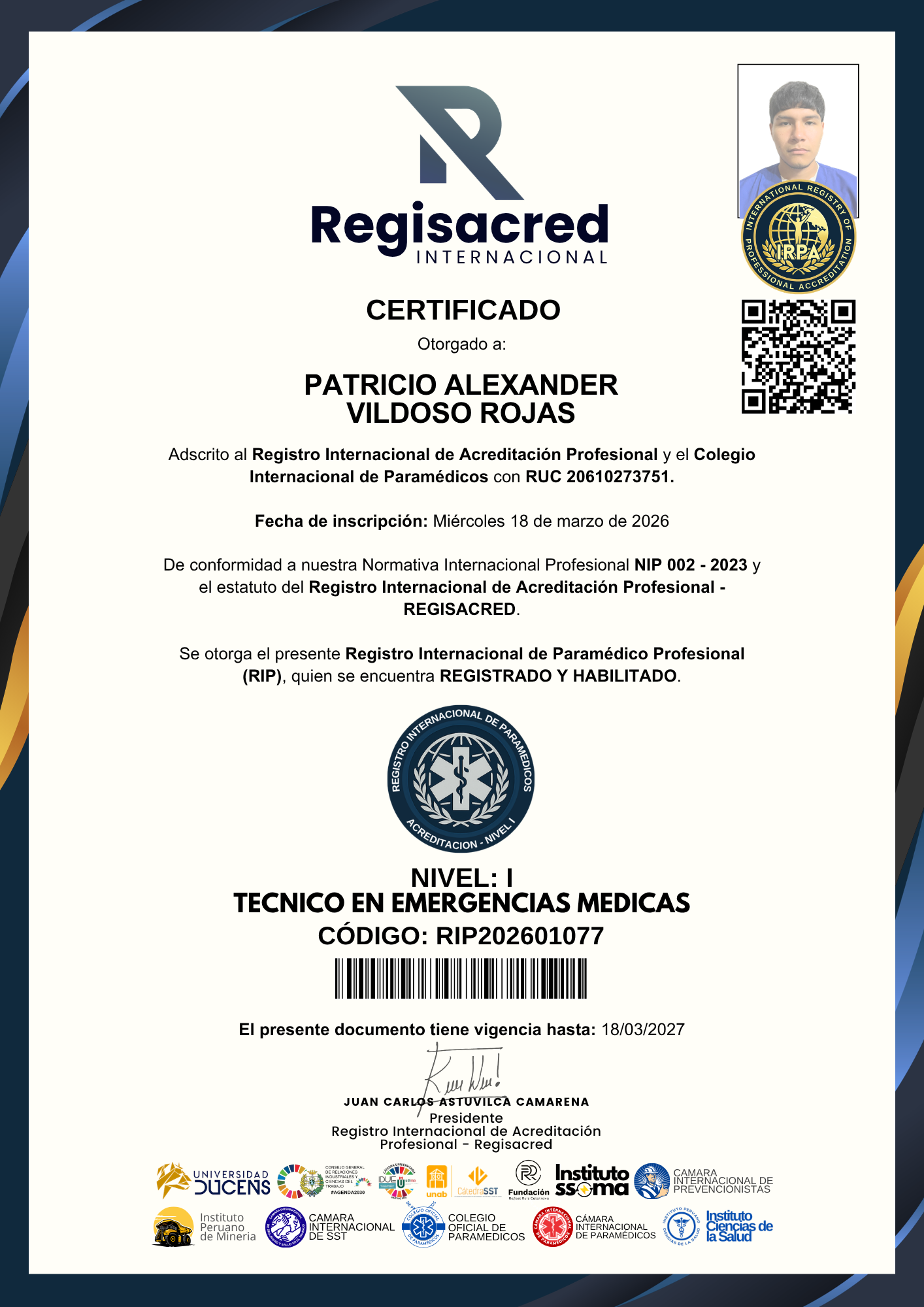 Certificado final